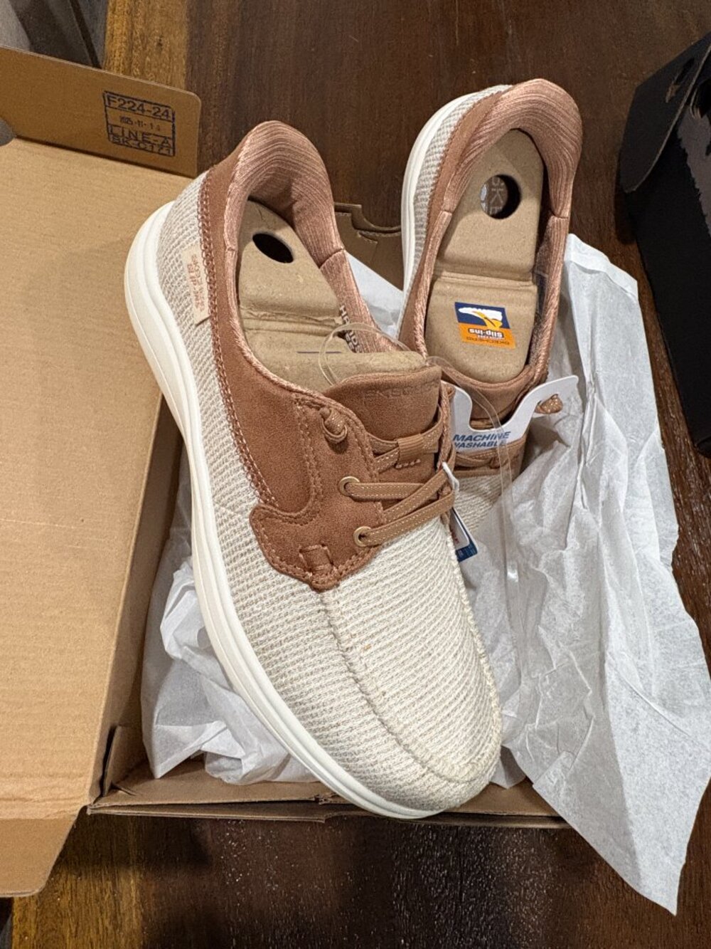 Skechers Slip-ins Hands Free ON the Go Flex Radiant Natural Boat Shoe sz 10